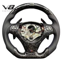 Volant sport personnalisé en fibre de carbone véritable V8carbon pour E81 E82 E84 E87 E88 E90 E92 E93, pièces automobiles, modification, style racing