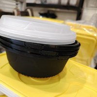 Mikrowellen geeignete Lebensmittel verpackungs behälter aus PP-Kunststoff, runde Schüssel für Lebensmittel/Suppe, Lebensmittel verpackung mit abschließbaren Deckeln.