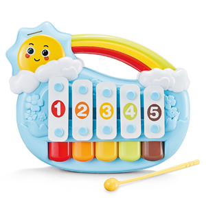 Jouet musical multifonctionnel 2 en 1 pour bébé : Xylophone et <span class=keywords><strong>piano</strong></span>, support musical, jeu <span class=keywords><strong>de</strong></span> percussion pour la coordination œil-main - Product Image 1