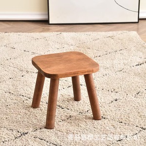 Solid <b>Wood</b> <b>Stool</b> Natural Color 1.4kg Home Use Children Adults Elderly Living Room Entryway Shoe Changing Chair - Product Image 2