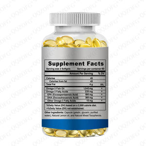 Huile de poisson Oméga <span class=keywords><strong>3</strong></span> de qualité supérieure en gros avec 900 DHA et <span class=keywords><strong>1200</strong></span> EPA, triple concentration, soutient la santé du cerveau et du cœur, complément alimentaire - Product Image 2