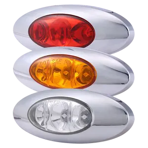 DOT SAE Front Rear Amber Red 3 LED Pickup Truck Lighting System Side Marker Indicators