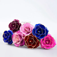 Rose naturelle préservée plaquée or 24 carats, écologique, longue durée de vie, cadeau romantique pour la Saint-Valentin, la fête des mères et les anniversaires