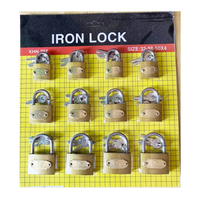 20-25-32 d'or et en laiton couleur fer 12 pcs carte stock cadenas