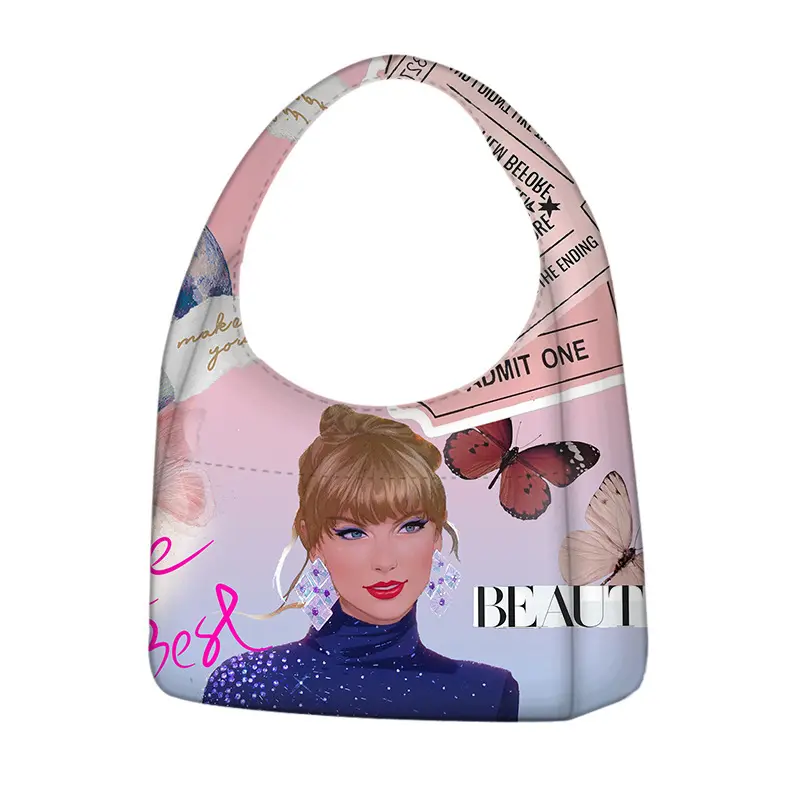 Populäre Sängerin Taylor Swift Eras Tour Schulter Hobo-Tasche individuelle Designer Damen Damen Einkaufstaschen