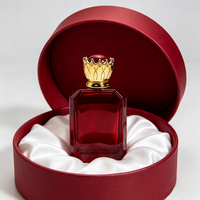 Nouveauté - Flacon de parfum carré plat en verre bleu 30ml 50ml 100ml avec vaporisateur et emballage cadeau