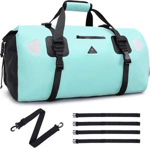 Muestra gratis personalizada 60L amarillo impermeable resistente Roll-Top Pack bolsa de viaje Motorcsike Duffel Tail Bag para motociclismo - Product Image 6