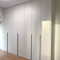 Armoire avec poignées, moderne, en MDF gris, pour chambre principale, style rustique, en noyer naturel, couleur charbon