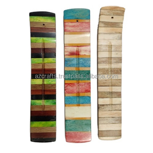 Soportes de incienso con incrustaciones de hueso, varita de incienso de bambú indio, personalizado, religioso, hecho a mano, Uttar Pradseh - Product Image 1