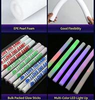 Bâtons lumineux LED pour fêtes, concerts, festivals, mariages, boîtes de nuit, DJ, raves, bâtons de cheering, logo personnalisé, mousse lumineuse, vente en gros