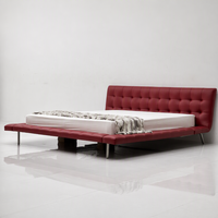 Lit double extra-large minimaliste italien, literie pour chambre à coucher