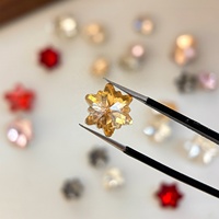 Paso Sico – Nouveaux clous en verre cristal pour ongles, motif flocon de neige de Noël, rouge vif, grands et petits, transparents, à fond pointu, pour DIY Nail Art