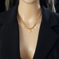 Collier pendentif en zircon plaqué or 18 carats, chaîne serpent en acier inoxydable 316L, résistant à l'eau, sans ternissement, hypoallergénique, minimaliste pour femmes