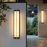 Nouvelle lampe murale extérieure imperméable de style chinois, lumière extérieure pour jardin, hôtel, balcon, cour, luminaire LED en faux marbre, villa