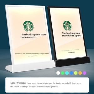<b>A4</b> LED Clear Sign Holder Clear Tabletop Advertising Light Box Menu Display Stand for Restaurant Bar Store - Product Image 3