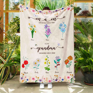 Première maman maintenant, <span class=keywords><strong>couverture</strong></span> <span class=keywords><strong>de</strong></span> grand-mère personnalisée, <span class=keywords><strong>couverture</strong></span> <span class=keywords><strong>de</strong></span> jardin <span class=keywords><strong>de</strong></span> grand-mère, <span class=keywords><strong>couverture</strong></span> <span class=keywords><strong>de</strong></span> fleurs <span class=keywords><strong>de</strong></span> <span class=keywords><strong>naissance</strong></span> personnalisée, fête des mères, grand-mère - Product Image 2