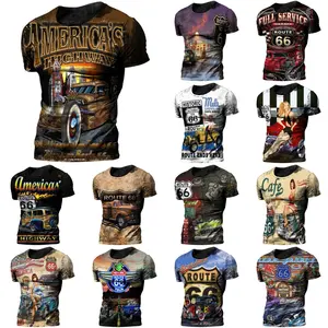 Escavatore americano top stampati 3D per uomo di moda estate Short Plus Size All Over stampa T-Shirt da uomo OEM Factory T-Shirt