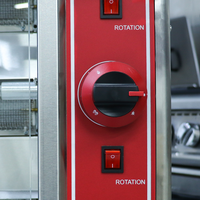 Four à rôtisserie vertical en acier inoxydable à gaz de qualité commerciale, rôtissoire rotative pour poulet, canard, agneau (usage en restaurant/food truck)