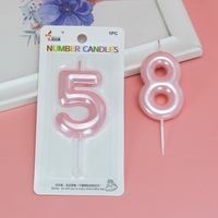 Bougies d'anniversaire numérotées métallisées effet perle en forme de ballon, décorations de gâteau numériques pour fêtes pastel et événements majeurs, et vente en gros