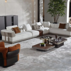 Canapé modulaire en tissu minimaliste moderne, multi-places en forme <span class=keywords><strong>de</strong></span> L, idéal pour les fêtes, villas <span class=keywords><strong>de</strong></span> luxe, clubs privés, salons. - Product Image 1