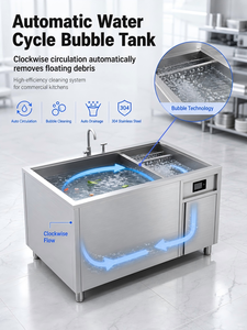 <span class=keywords><strong>Évier</strong></span> à bulles en acier inoxydable 304 pour lavage de vaisselle commercial, réservoir de pré-lavage électrique, économie d'énergie pour restaurant, hôtel, cuisine - Product Image 5