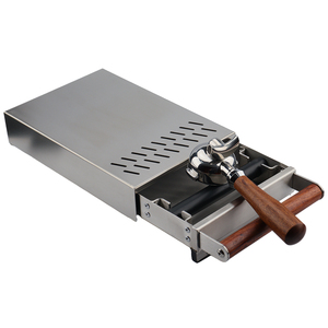 Accessoires de café Boîte à frapper en métal Poignée en bois en acier inoxydable Espresso Coffee Knock Box Tiroir avec bac amovible Grand - Product Image 1