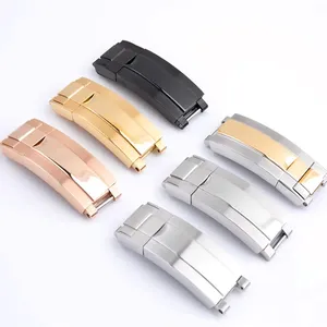 Boucle de montre en <span class=keywords><strong>acier</strong></span> inoxydable de 16mm pour Rolex DAYTONA <span class=keywords><strong>SUBMARINER</strong></span> GMT fermoir de bracelet de montre à réglage fin accessoires de bouton en métal - Product Image 5