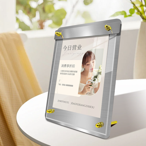 Soporte de exhibición de acero inoxidable de escritorio personalizado Tablero de publicidad de metal Tablero de carteles de exhibición de menú - Product Image 4