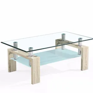 Mesa Central moderna de MDF y vidrio templado, mueble de salón, mesa de centro