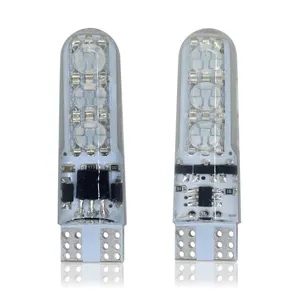 Led灯的气氛, t10 W5W RGB LED 灯泡带遥控器 RGBW 6SMD 5050 硅胶闪光灯用于阅读灯