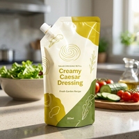 Sachets Doypack à bec verseur refermables en gros pour sauces, vinaigrettes, ketchup, mayonnaise, liquides et condiments – Emballage de recharge personnalisé avec logo