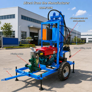 Foreuse de puits d'eau portable compacte de 150 m de profondeur, machine de forage de puits tractable, vente directe usine - Product Image 2