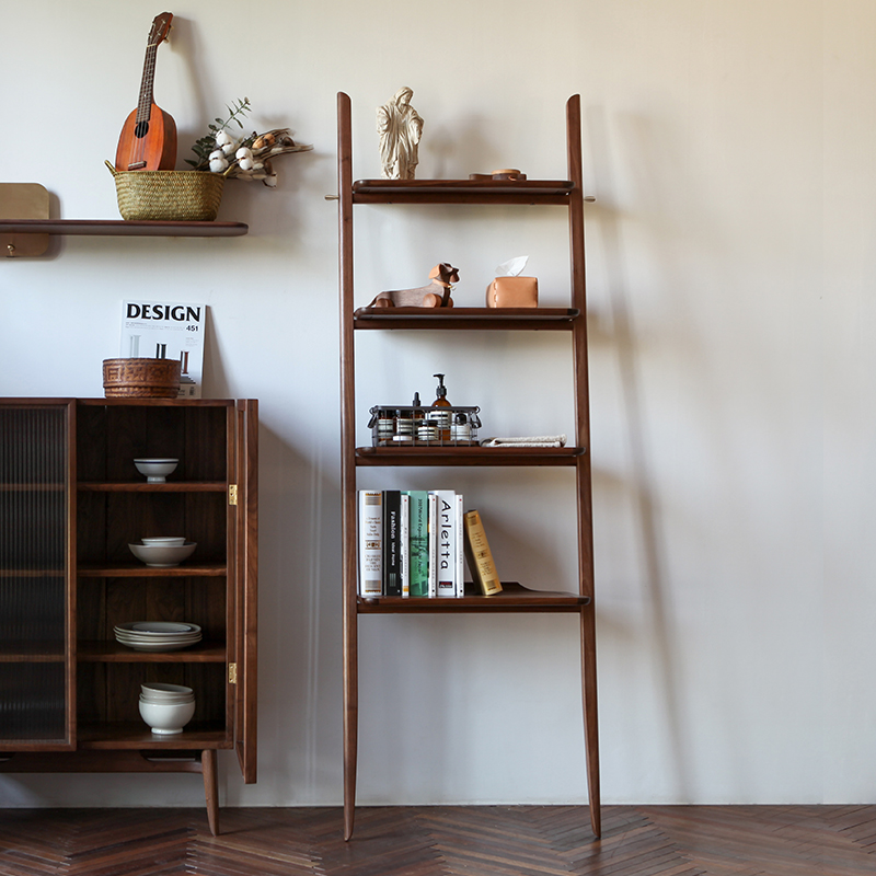 Стеллажи для лестниц, черный орех, твердая древесина, книжная полка, многоярусная полка, шкафчик, скандинавский стиль, Штабелируемая стойка