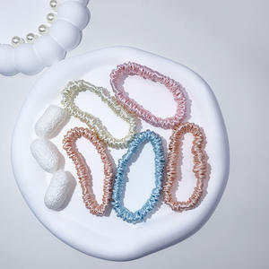 6 ए छोटी छोटी सी मिनी 16 मिमी पतली लोचदार बैंड पोनीटेल धारक स्किनी कोई क्रीज नुकसान नहीं करता है बालों के लिए शहतूत - Product Image 3