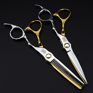 Forbici da Parrucchiere XY-11 da 6.0 Pollici, Bianche e Dorate, con Cuscinetti, Lama Piatta a Denti Affilati - Product Image 4