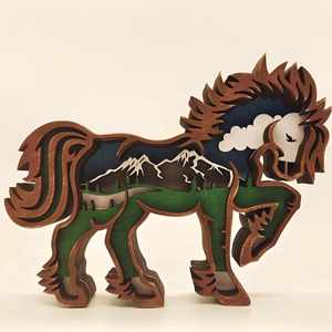 Nouveauté 2024 : Ornements décoratifs en bois d'animaux de la forêt – Artisanat en bois - Product Image 3