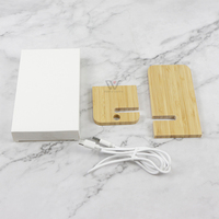 Chargeur universel sans fil en bois de bambou Chargement de téléphone en bois pliable pour bureau
