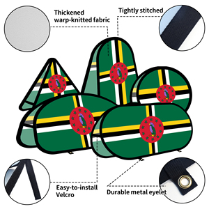 Bannière ovale pop-up Dominica en tissu tricoté warp-knit pour la promotion publicitaire en extérieur, tente extérieure - Product Image 3