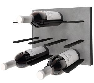 Estante de Metal y madera para encimera de 12 botellas, estante de vino <span class=keywords><strong>Natural</strong></span> con clavijas negras - Product Image 3