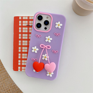 Funda de Silicona Lichicase con Diseño 3D de Corazón, Lazo y Flor para Tecno Spark Go3 Spark 50, Accesorios para Teléfono Móvil - Product Image 4