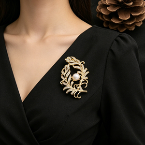 Broche de Perlas con Borde de Cuentas para Vestido Casual de Verano, Blusa, Cuello, Accesorio Ligero para Uso Diario - Product Image 3
