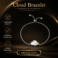 Bracelet à maillons personnalisé avec breloque nuage, chaîne ondulée, jonc, ton argenté, ton doré, ton or rose, bijoux de mode