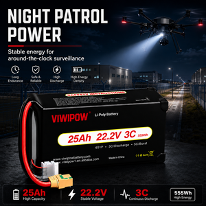 Batterie semi-solide VIWIPOW 25000mAh 6S 22.2V 3C pour drone à charge lourde 50KG, pack lithium, longue durée de vie - Product Image 2