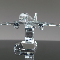 Trophée en cristal en forme d'avion pour les récompenses de l'industrie aérienne et les récompenses pour les réalisations d'entreprise