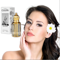 Flacon de Voyage Octogonal Doré Transparent pour Huile Essentielle de Parfum Arabe à l'Ancienne, 3ml, avec Pompe Vaporisatrice et Sérigraphie