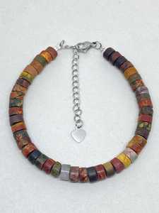 Picasso Jasper <b>Bracelet</b> Natural Crystal <b>Adjustable</b> <b>Bracelet</b> For Wedding Anniversary Meditation Healing Yoga Birthstone And Gift - Product Image 2
