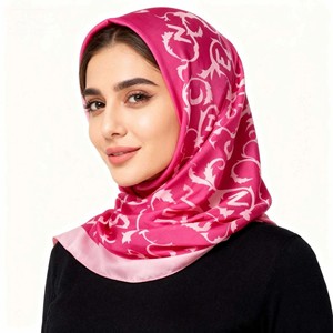 Pañuelo Hijab Cuadrado de Estilo Étnico 140*140cm, Chifón, Geométrico, Versátil y Elegante - Product Image 3