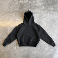 Hoodie Cetak Embos Destroy Wash Produsen Custom 400 GSM Oversized Low Moq Fleece Berat Berkualitas Tinggi