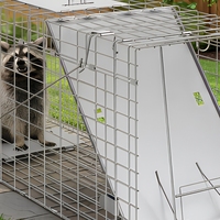 Trampa de Alambre Galvanizado para Animales Vivos, Jaula de Control de Plagas Humana, Atrapa Roedores para Mapaches, Gatos y Animales Desheredados, Uso en Exteriores, Jardín y Granja