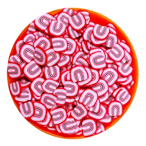 100G Valentine's Day Polymer Clay Red Rainbow Shape Printed Dot And Heart Sprinkles Slices For Slime Filler DIY Crafts Nail Art